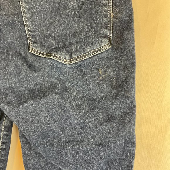 Frame Le One Crop Mini Boot Jeans 2 Blue Wash Raw Rolled Hem Stretch 30-34 - Picture 10 of 11